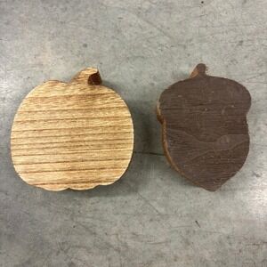Horizon Group USA Fall Wood Pumpkin Acorn Glitter Decorative Blocks Set of 2